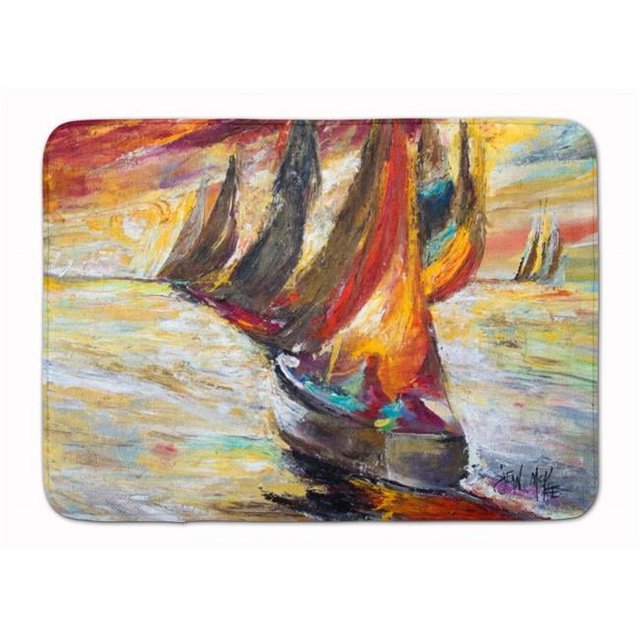 Carolines Treasures JMK1062RUG Red Sails Sailboat Machine Washable Memory Foam Mat