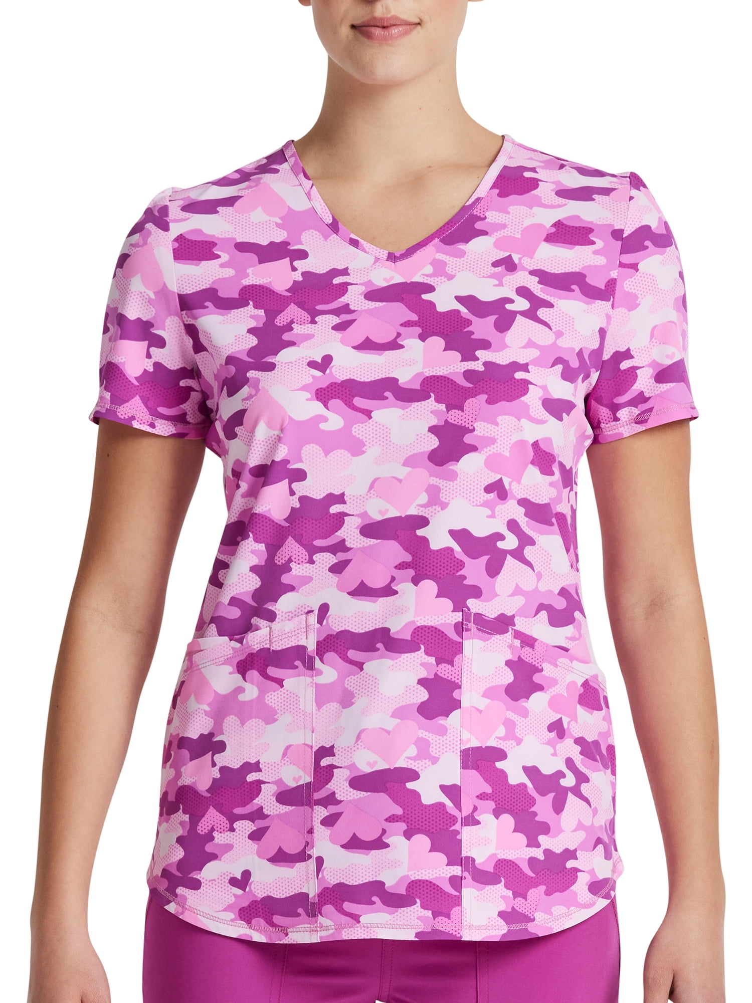 Scrubstar Women's "Camo Love" VNeck Print Scrub Top WD710X47