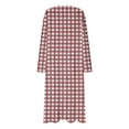 thumbnail image 4 of Fesfesfes Women's Plaid Midi Dress Fall Comfortable Plus Size Casual Long Sleeve Crew Neck Pajamas Loose Breathable Home Wear Outfits(Pink,3XL), 4 of 5