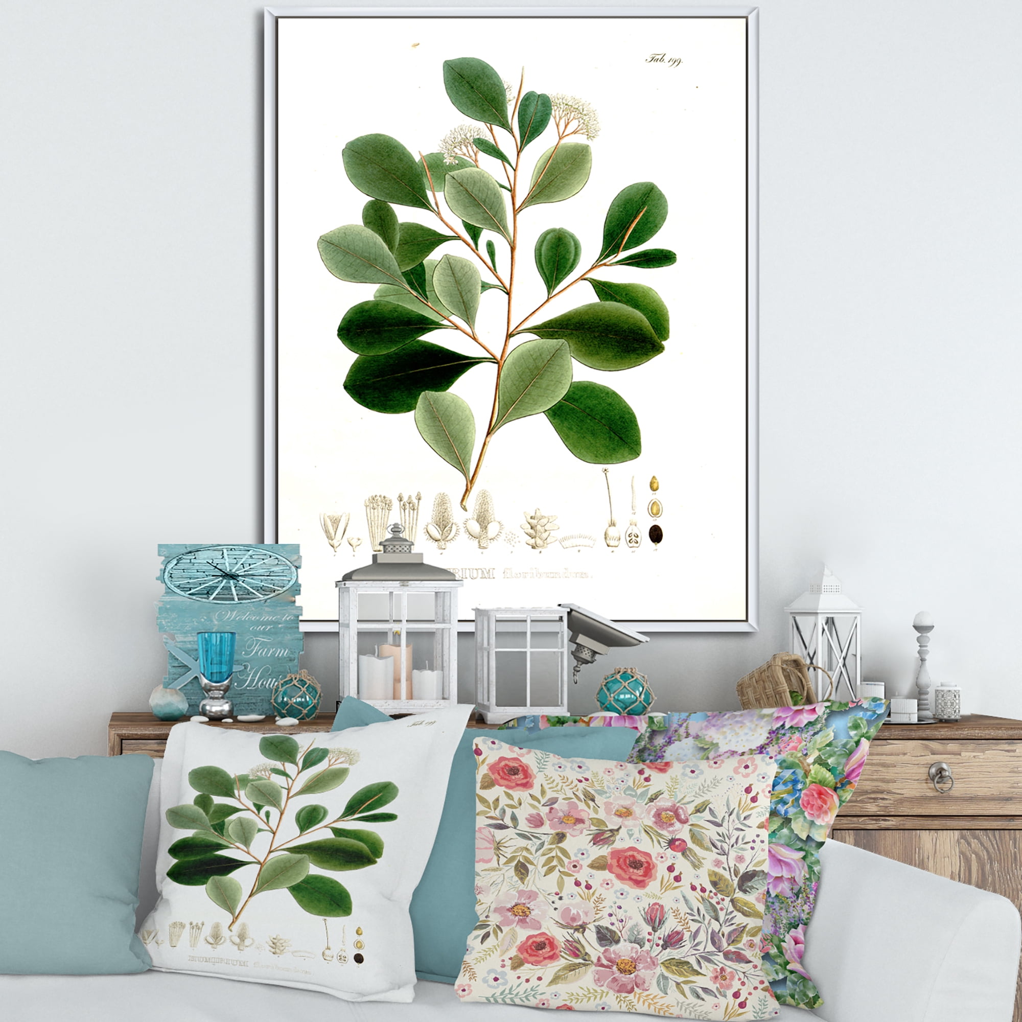 Designart 'Ancient Botanicals IV' Traditional Framed Canvas Wall Art Print