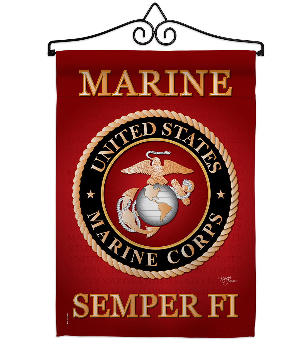 US Marine Corps Proudly Family Garden Flag Military Semper Fi USMC House Banner 