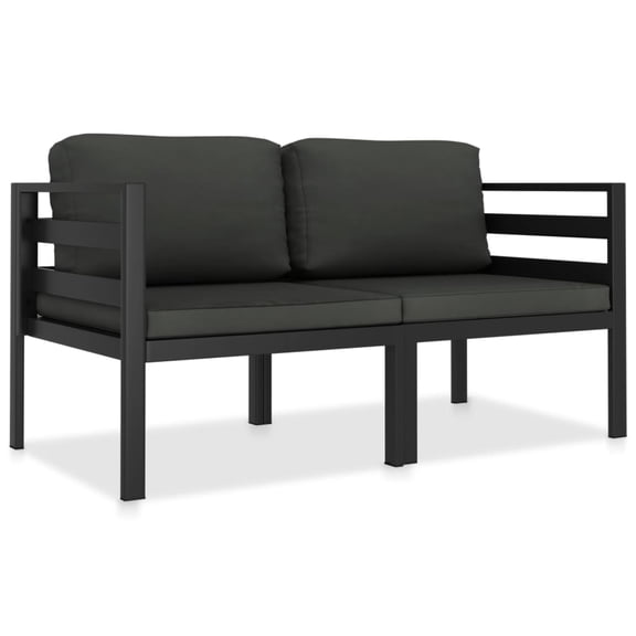 Casafoyer 2 Piece Patio Sofa Set with Cushions Aluminum Anthracite