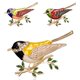 thumbnail image 1 of Pintura de joyería de aleación animal, rama de pájaro a la moda europea y americana, 3 uds., 1 of 5