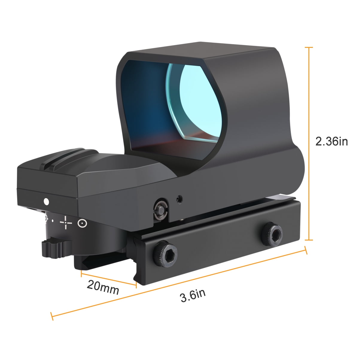Feyachi Optic Sight, Multiple Reticle System Dot Sight with Picatinny Rail Mount, Absolute Co-Witness