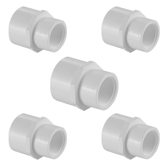 Lesso America 430-131 (5 Pack), Plumbing, PVC Pipe Fitting , Reducing Coupling  , SCH40, 1×3/4"
