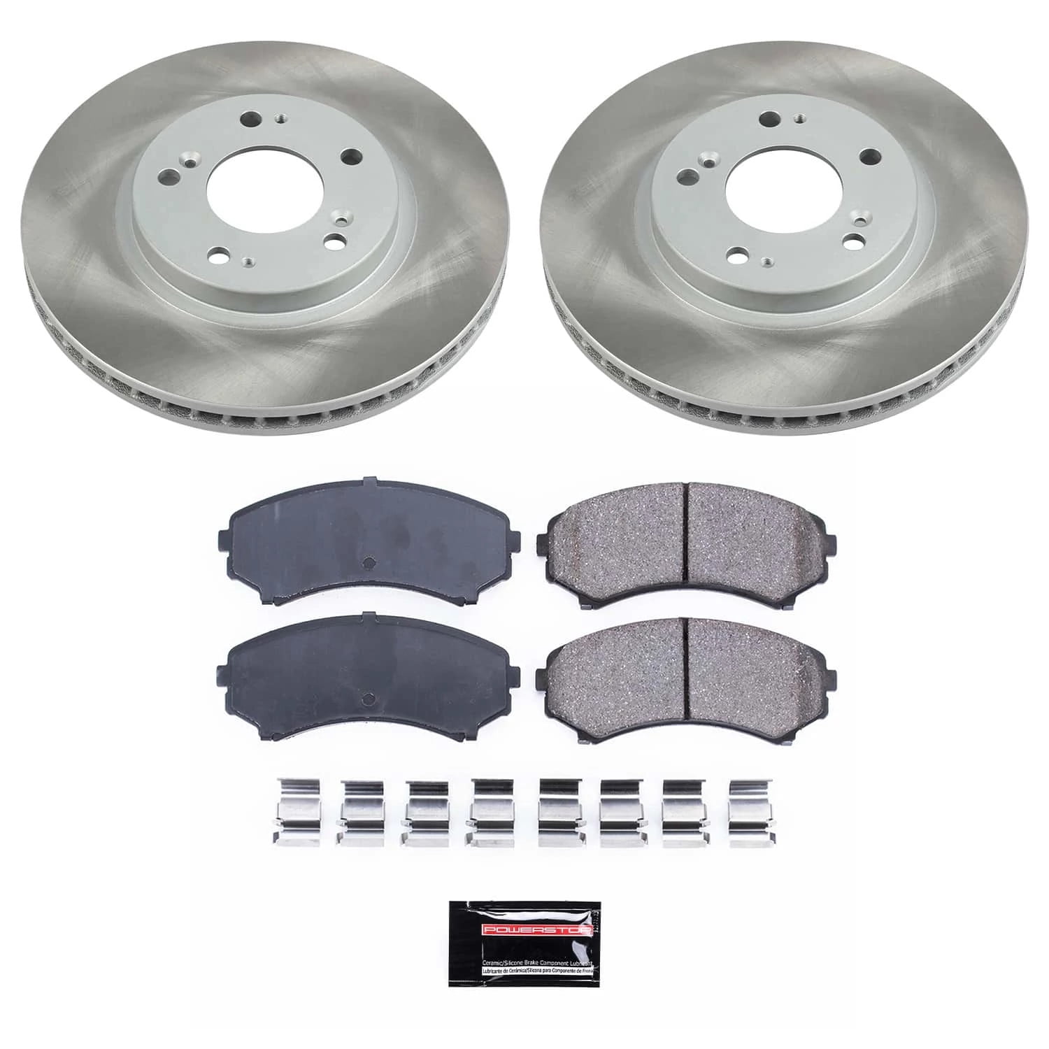 PowerStop Front Semi-Coated Rotor and Low-Dust Ceramic Brake Pad Kit SC5258