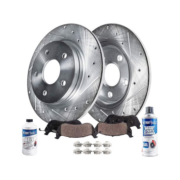 Rear Brake Pad and Rotor Kit - Compatible with 2007 - 2017 Jeep Wrangler  2008 2009 2010 2011 2012 2013 2014 2015 2016 
