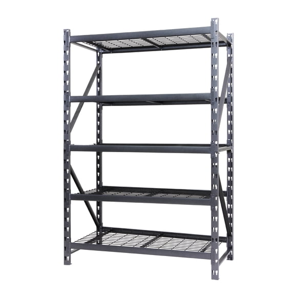 Open Box RUGGED RACK Heavy Duty 5-Shelf Metal Rack Wire Decking, 1000lb Per Shelf