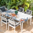 thumbnail image 2 of Orange Blue Starfish Coastal Table Cloths for 6 Foot Rectangle Tables, Nautical Beach Eucalyptus Patio Waterproof Elastic Fitted Tablecloths, Washable Rectangular Table Cover for Camping, 2 of 8