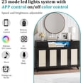 thumbnail image 3 of Sideboard Buffet Cabinet, 4 Rattan Doors 2 Drawers Accent Storage Cabinet, Console Table Coffee Bar w/Power Outlet & LED Light, Adjustable Shelves for Dining Living Room, Hallway, 3 of 7