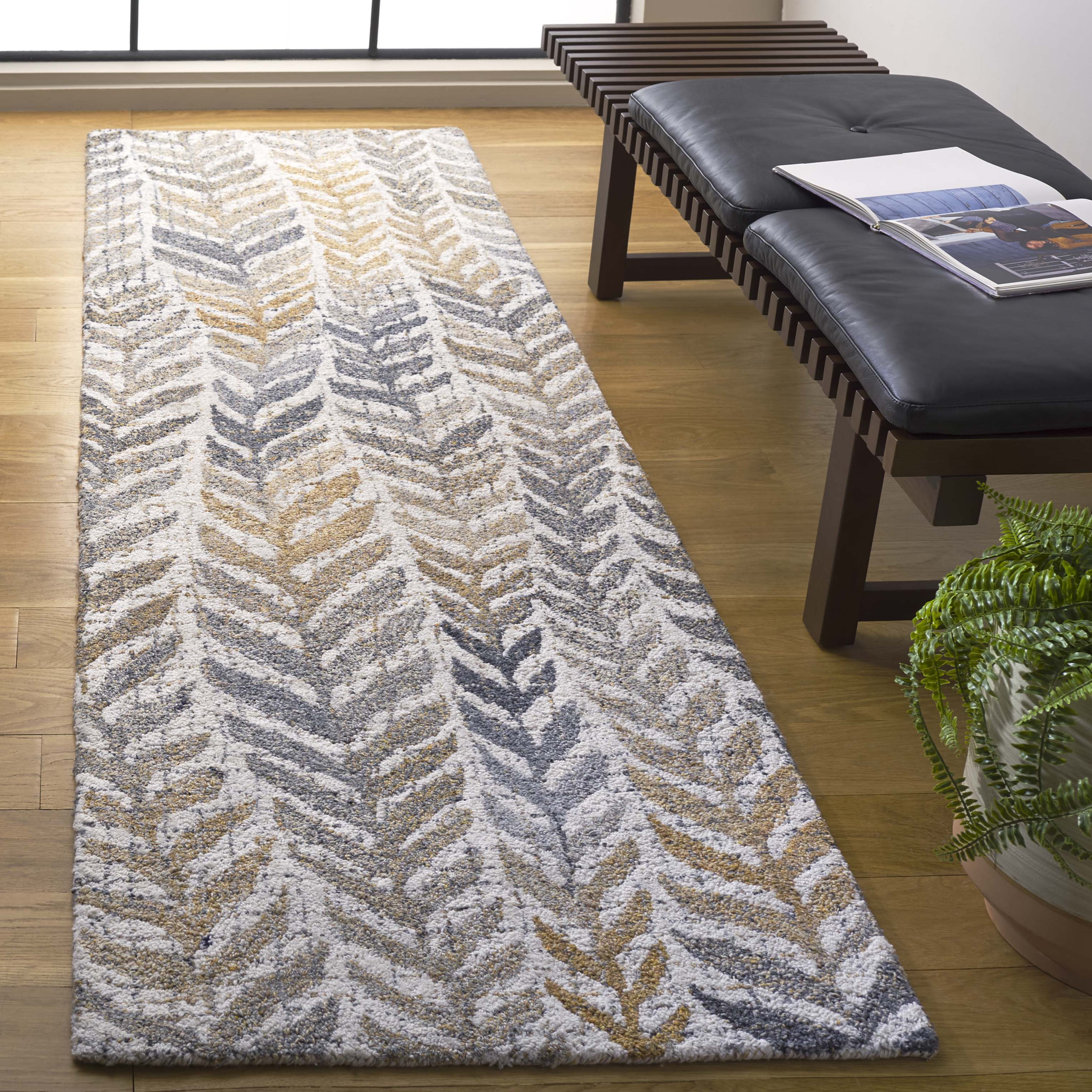 SAFAVIEH Renewal Dennis Chevron Runner Rug, Beige/Gray, 2'3" x 8'