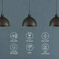 thumbnail image 2 of E27 pendant light with screw ring, 100cm adjustable fabric cable, pendant light compatible with lampshade, ideal socket for kitchen pendant light, black, 2 of 5