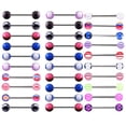 thumbnail image 2 of YYKihy Multi Color Tongue Rings For Women Plastic Surgical Tongue Ring Nipple Rings Jewelry Tongue Nipple Piercing Barbells Body Piercing Jewelry 30PCS, 2 of 9