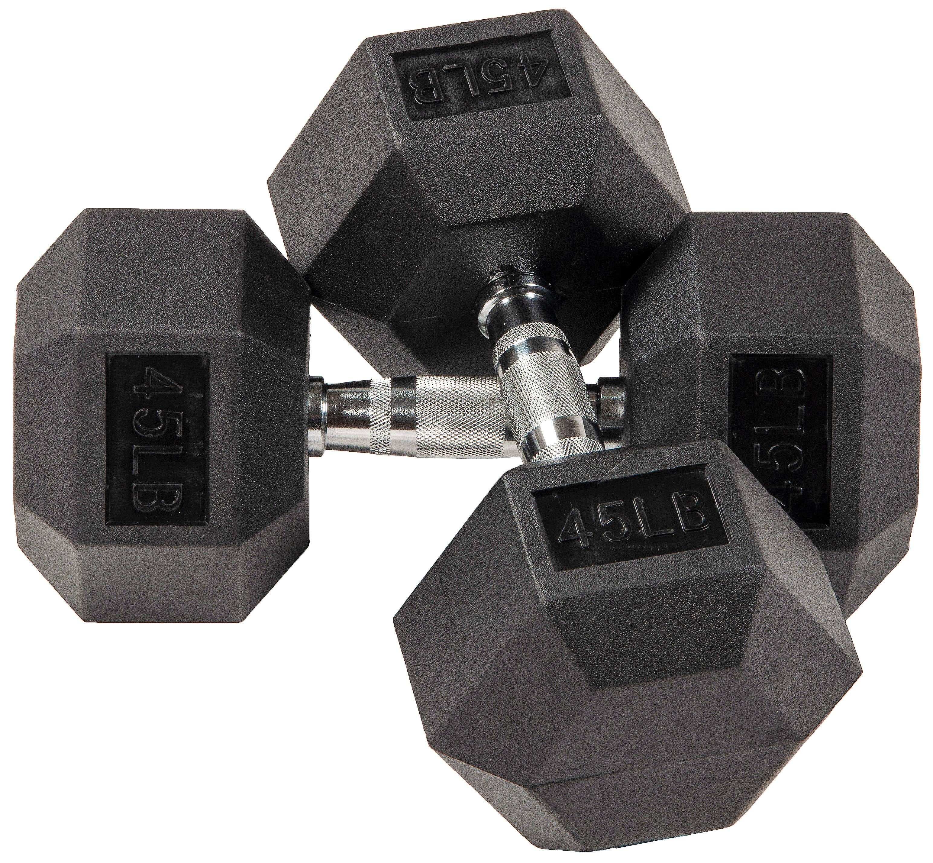 Everyday Essentials Rubber Encased Hex Dumbbells, 45 lbs Pair Walmart