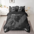thumbnail image 2 of Manfei Boys Girls Oil Painting Bedding Comforter Set 7 Pieces,Abstract Graffiti Full Bedding Set Lightweight,Minimalist Mid Century Fitted Sheet Flat Sheet,Microfiber Bedroom Decor,Reversible, 2 of 8