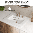 thumbnail image 6 of Los Flexi 24” × 18” White Drop-In Bathroom Sink 8-in Widespread Faucet Holes Single Overflow Durable Ceramic Rectangular Modern Style, 6 of 12