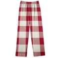 thumbnail image 5 of Diufon 2 Piece Sleepshirt Suits for Women Plaid Pajamas Set Wide Leg Nightwear Pant with Lapel Shirt Top (Medium, Red), 5 of 6