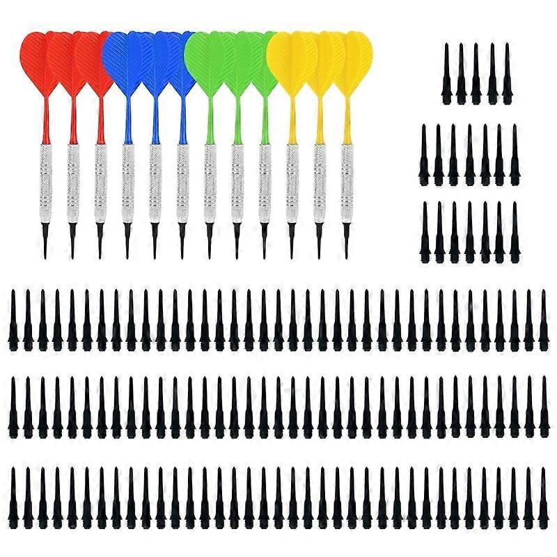 Ensemble de 12 Fléchettes à Pointe Plastique Difficiles à Casser et Plier 14g Fléchettes à Pointe Souple