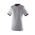 thumbnail image 2 of Augusta Sportswear Men's Ringer T-Shirt, Athletic Heather/ Maroon, Small, 2 of 2