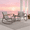 Gray, variant on Asofer 3 Pieces Patio Chairs,Outdoor Bistro Set,Patio Furniture with 2 Outdoor Rocking Chairs and 1 Glass Coffee Table for Poolside,Porch,Balcony