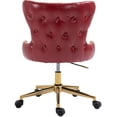 thumbnail image 3 of Meridian Furniture Chaise de Bureau Pivotante Réglable en Cuir Vegan Rouge, 3 of 8