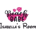 thumbnail image 1 of Beach Babe Custom Name Vinyl Wall Decal for Home - Sungalsses Cool Dude Sunburn Cute Wall Décor Bedroom Living Room Entry - Personalized Text Removable High Tact - Size: 18 In x 30 In, 1 of 3