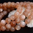 thumbnail image 2 of Natural A Grade Orange Sunstone Gemstone 8mm Round Beads Stretch Bracelet 7 Inch Unisex, 2 of 2