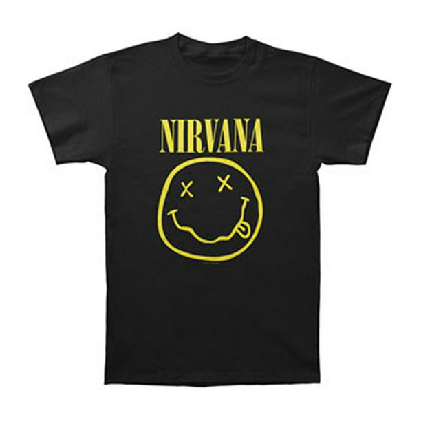 Nirvana - Nirvana Men's Smiley Face Slim Fit T-shirt Black - Walmart ...