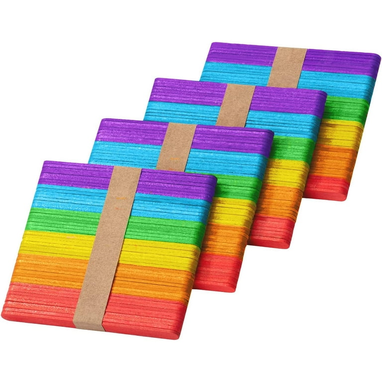 Colored Popsicle Sticks, 200 Pack, 4.5 Inch, Colored Craft Sticks, Colorful  Popsicle Sticks, Rainbow Popsicle Sticks, Wooden Sticks for Crafts, Colored  Craft Sticks, Craft Popsicle Sticks 