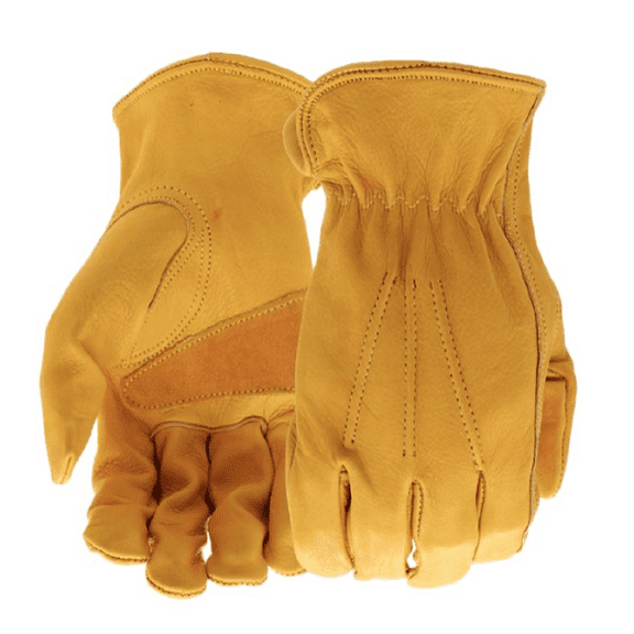Boss B81001-2XL Men's Cowhide Leather Driver Work Gloves, 1-Pair, Yellow, 2XL