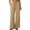 27# Beige, variant on Women's Wrinkle-Free Wide Leg Palazzo Pants High Rise Flowy Drape Drawstring Elastic Waist Trousers with Pockets White XXL