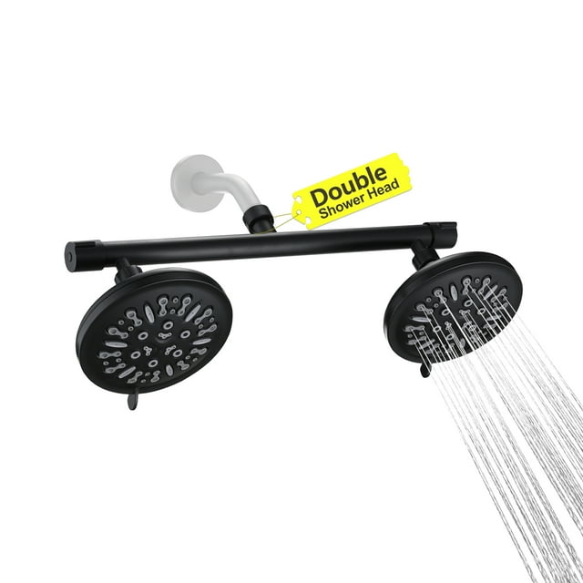 Cerypsa Double Shower Head with Builtin Valve, High Pressure 8 Setting