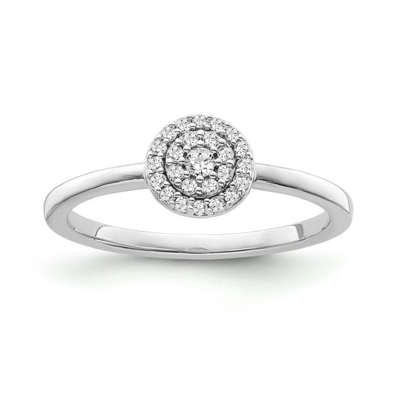 Araiya Fine Jewelry 10K White Gold Round-shape Lab Grown Diamond Cluster Engagement Ring ( 1/8 cttw, D-F Color, VS Clarity) Size 7