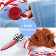 thumbnail image 3 of Dog Halloween Costumes, Deadly Doll Dog Costume,Chucky Dog Costume with Knife for Pets, Funny Dog Costumes Halloween for Small Dogs, 3 of 7