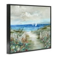 thumbnail image 3 of Stupell Industries Gorgeous Beach Scene Poppies Blooming White Fence Ocean Paintings Black Framed Art Print Wall Art, 30x24, by Nan, 3 of 5