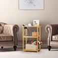 thumbnail image 5 of 2 pack End Table with Charging Station and USB Ports 3-Tier Side Table black, 5 of 5