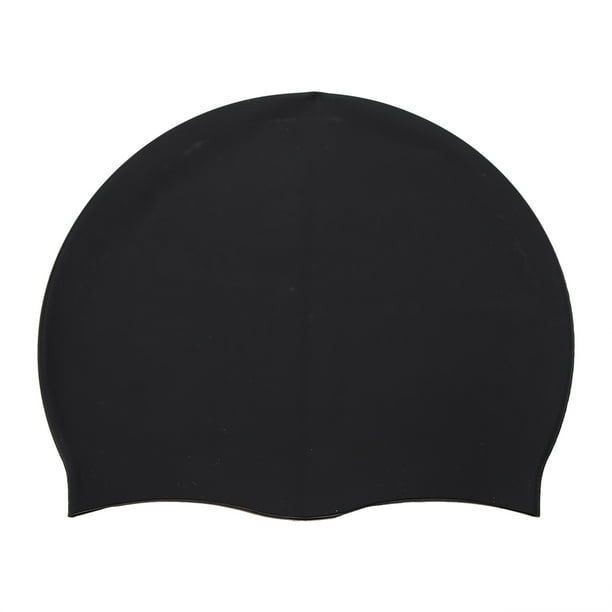 Natación para adultos para adultos unisex silicona elástica natación de natación gorro de baído sombro impermeable de natación negro