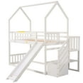 thumbnail image 5 of White Twin Over Bunk Bed With Staircase Storage And Convertible Slide - Pinewood Frame For Bedroom Twin/twin, 5 of 6