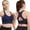 Navy, variant on Plus Size Front Zip Sports Bra for Women, Medium Support Wirefree Breathable Yoga Gym Running Bra Black,Size 4XL