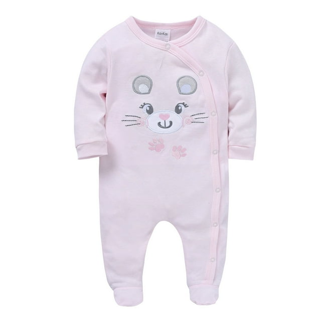 Pisexur Baby Boys Girls Rompers Long Sleeve Round Neck One Piece Toddler Romper Cotton Baby Girl Newborn Clothes Unisex Infant Clothes Jumpsuits 0-12 Months