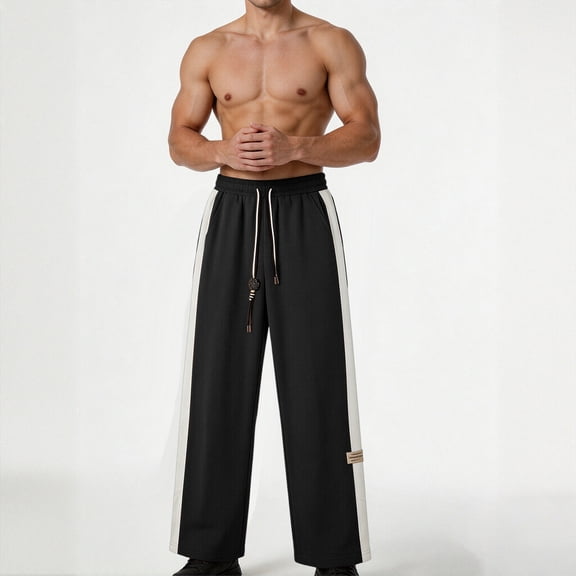 SOOMLON Mens Sweatpants Open Bottom Big and Tall Trousers Loose Elastic Waist Draped Pants Lightweight Athleisure Pants