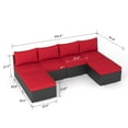 Ainfox 6 Pcs Outdoor Patio Furniture Sofa Set Clearance,Red