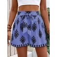 thumbnail image 4 of Women'S Floral Printed Shorts Elastic High Waist Wide Leg Flowy Boho Shorts M, 4 of 8