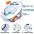 thumbnail image 3 of Juego de 20 Focos empotrables LED 3W Blanco frío 6000K 245LM Focos empotrables de techo equivalentes a 40W incandescentes para salón, baño, cocina, 3 of 5