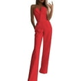 thumbnail image 1 of Kcodviy Women Solid Tube Top Tight Romper Sleeveless Rompers Cold Shoulder Rompers for Women Plus Size Pocket Jumpsuit, 1 of 8