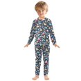 thumbnail image 3 of Dailycode Cotton Pajama Set Snug Fit Long Sleeve Top and Pants for 18M-8Y Cartoon Dinosaur Leaf Mountain, 3 of 7