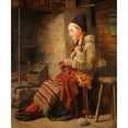 thumbnail image 3 of Johan Fredrik Höckert 20x23 Black Modern Framed Museum Art Print Titled - Rattvik Girl by the Fireside (1860), 3 of 5