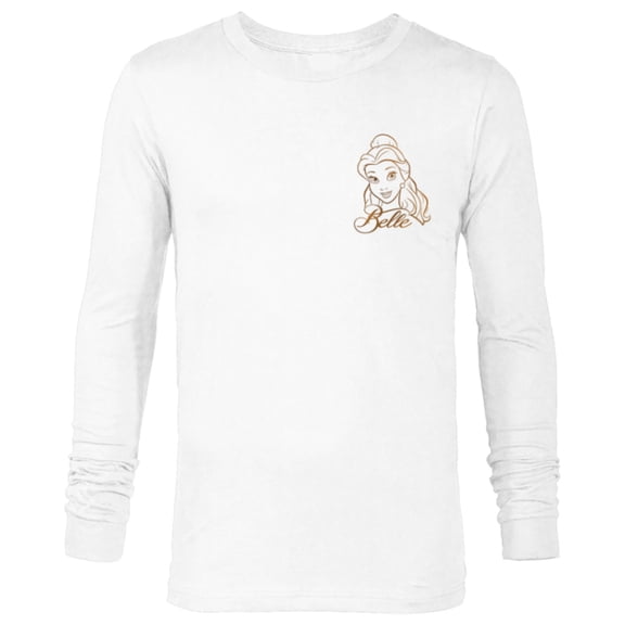 Disney Princess Celebration Minimalist Belle Coner Art - Long Sleeve T-Shirt for Men - Customized-White