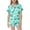 Mint Green, variant on Kiijoy Girls Pajamas Ocean Graphic Print Short Sleeve Button Top Shorts Homewear, Sizes 2-13