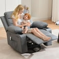 thumbnail image 5 of Swivel Rocker Recliner Chair with Massage and Heat,360° Oversized Recliner Single Sofa Seat,Lazy Boy Reclining Sofa with Side Pockets, Front Pockets and Cup Holder,Heavy Duty Reclining Chair, 5 of 9